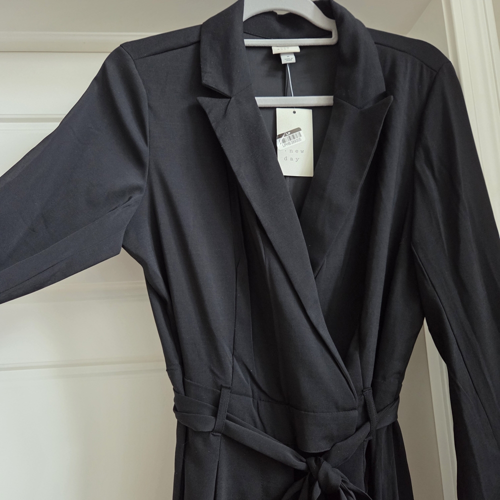 a new day Black Long Sleeve Wrap Front Jumpsuit NWT - Picture 3 of 14